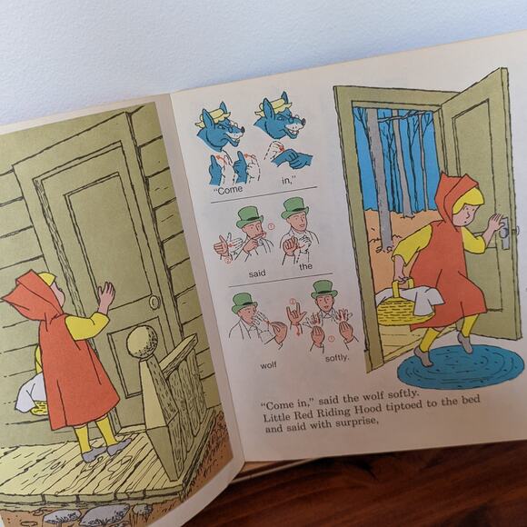 Vintage 1980 Children's Book Sign Language Little Red Riding Hood - Picture 9 of 11
